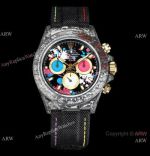 TW Factory Rolex DIW Daytona 7750 Watch NTPT Carbon Motley Dial Gold Crown